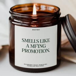 funny promotion candle gift for coworker job promotion congrats candle work achievement celebration gift