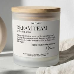 corporate employee appreciation candle gift custom team best team ever soy wax candle