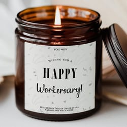work anniversary candle gift corporate employee appreciation thank you coworker boss team celebration candle