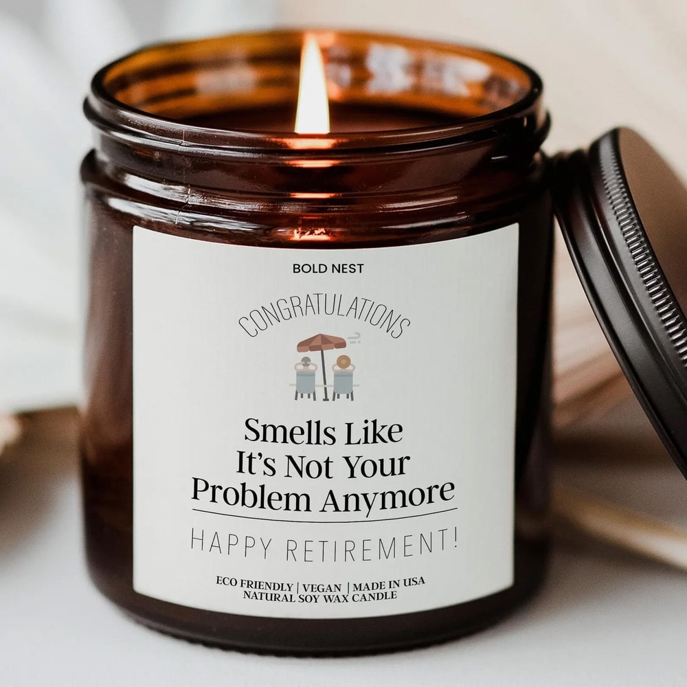 Funny Retirement Candle Gift Sarcastic Happy Retirement Coworker Farewell Office Humor Candle 0