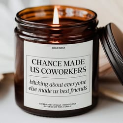 chance made us coworkers candle funny coworker leaving job work bestie friendship farewell candle gift