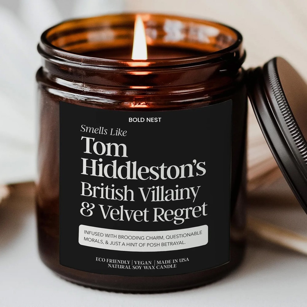 Smells Like Tom Hiddleston Candle Celebrity Inspired Funny Gift Candle Amber Scent Home Decor 0