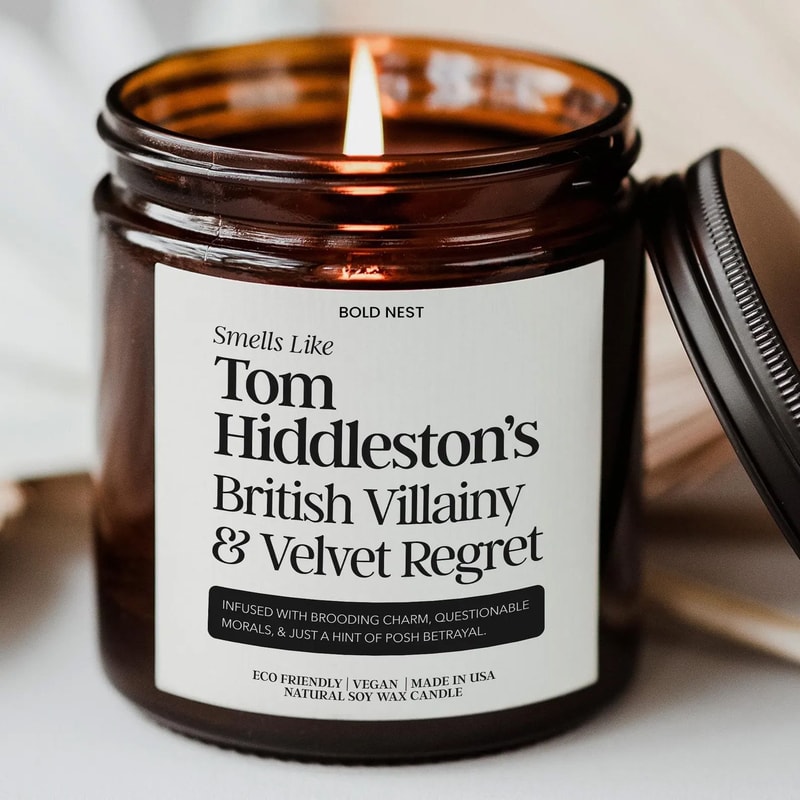 Smells Like Tom Hiddleston Candle Celebrity Inspired Funny Gift Candle Amber Scent Home Decor SL00 0