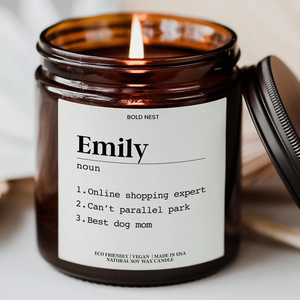 Name Definition Candle Custom Personalized Best Friend Gift Name Meaning Candle For Birthday Best 0