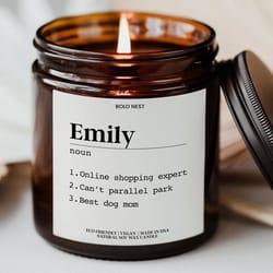 name definition candle – custom personalized best friend gift, name meaning candle for birthday & bestie gift decor