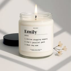name definition candle – custom personalized best friend gift, name meaning candle for birthday & mothers day