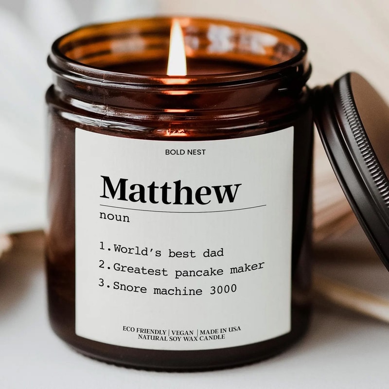 Best Dad Definition Candle Custom Funny Personalized Fathers Day Gift Name Meaning Candle For Dad 0