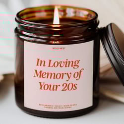 turning 30th birthday candle – in loving memory of your 20s custom funny milestone gift for her, born in 1995 birthday