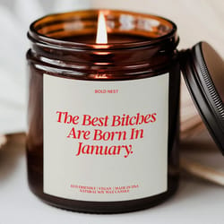 january birthday candle – funny best bitches are born in january custom zodiac capricorn & aquarius birth month gift