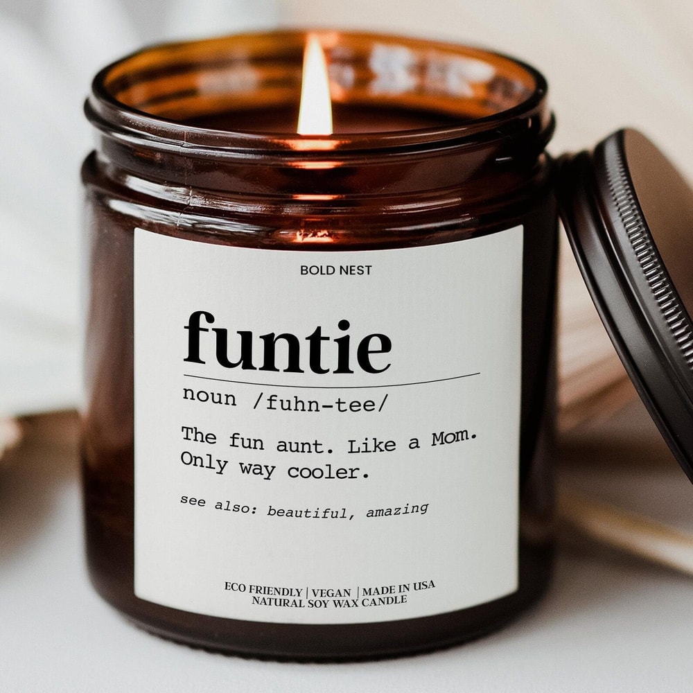Funtie Definition Candle Funny Aunt Gift Sassy Cool Aunt Definition Candle For Birthday Appreciat 0