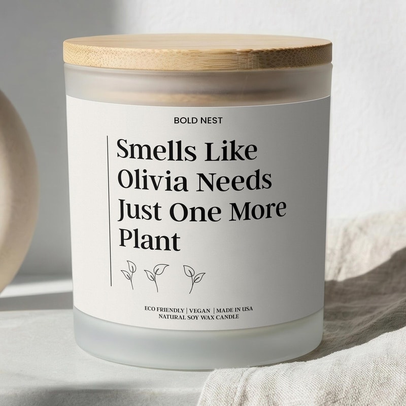 Custom Plant Lover Candle Personalized Funny Gardening Gift Soy Wax Birthday Candle With Bamboo Li 0