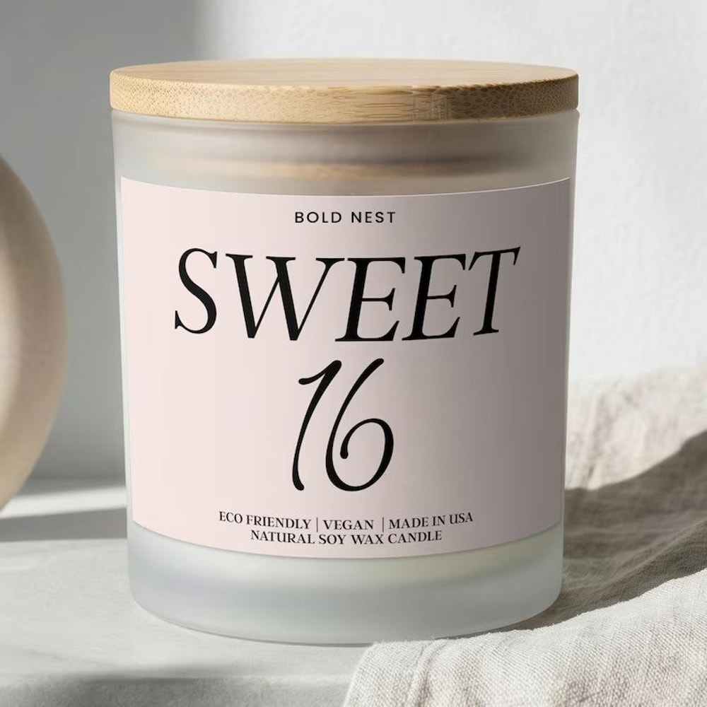 Sweet 16 Birthday Candle Personalized 16th Birthday Gift For Daughter Or Niece 0