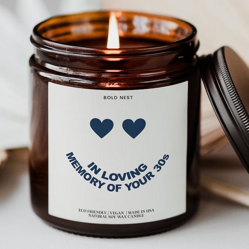 Funny 40th Birthday Candle In Loving Memory Of Your 30s Custom Gift For Best Friend 0