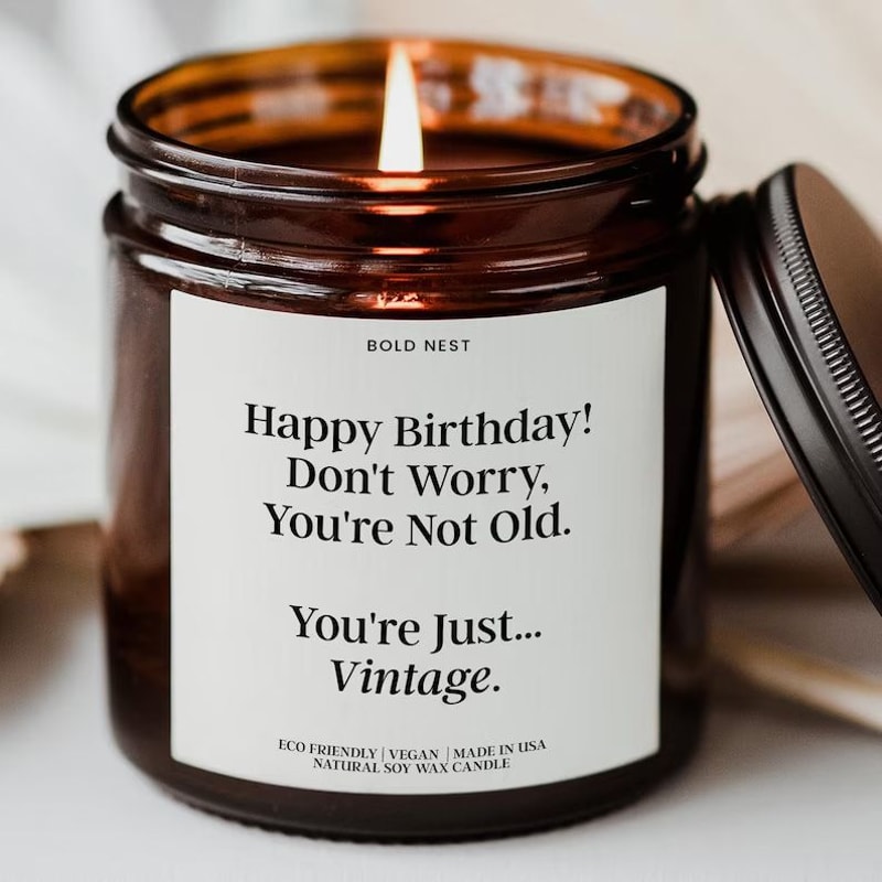 Vintage Funny Birthday Candle Soy Wax Gift For Best Friend Gag Birthday Candle 0