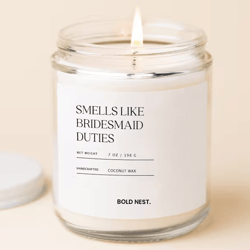 bridesmaid duties, funny bridesmaid gifts for bridesmaid proposal box idea, bridal party wedding gift smells like brides