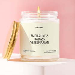 veterinarian gift badass veterinarian candle funny unique handmade personalized for vet school graduate grads for animal