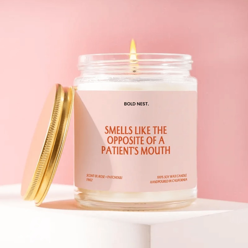 Funny Dental Candle Gift Dentist Hygienist Gift Smells Like The Opposite Of A Patients Mouth Dental 0