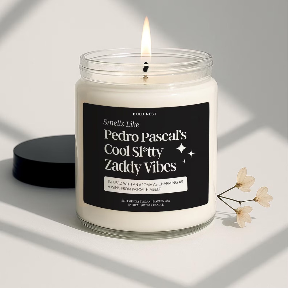 Smells Like Pedro Pascal Candle Celebrity Funny Inspired Gift Candle For Fans 0