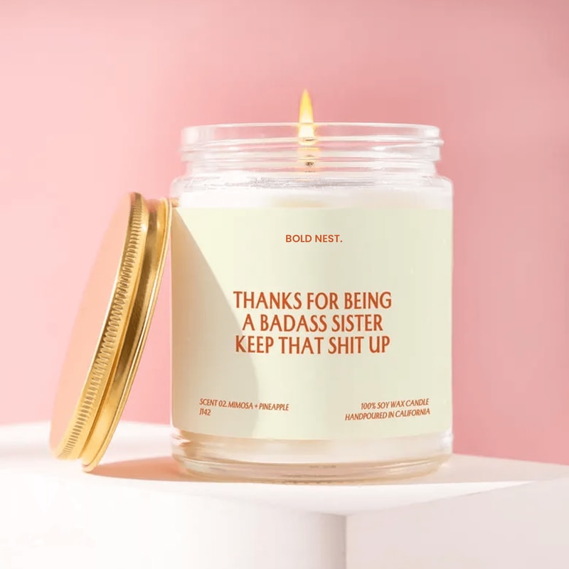 Funny Sister Candle Gift Sister Gift From Sister Badass Sister Gift Birthday Gift For Sister Apprec 0