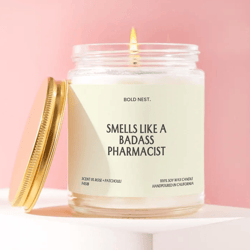 pharmacist gift badass pharmacist candle funny unique handmade personalized appreciation thank you for pharmacy graduate