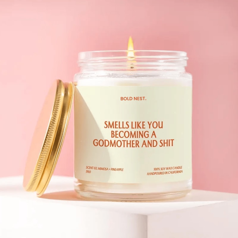 Godmother Proposal Gift Funny Candle Becoming A Godmother Candle Proposal Christening Gift Godparen 0