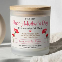 personalized mom birthday candle – custom scented mothers day gift for best mom, unique mommy gift from daughter or son