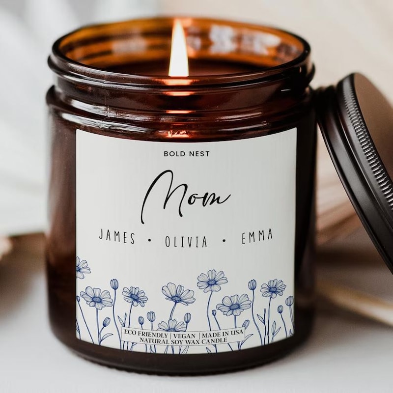 Personalized Mom Candle Mothers Day Gift For Mom New Mama Grandma Custom Scented Keepsake Candle 0
