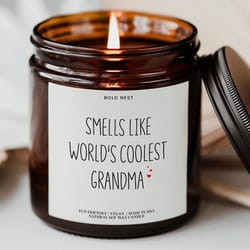 coolest grandparents scented candle – funny grandma & grandpa gift, eco-friendly mothers day candle for grandparents