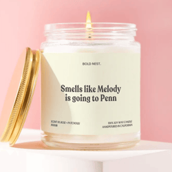 college candle custom name personalized college accepted gift just got in college bound freshman dorm student gift