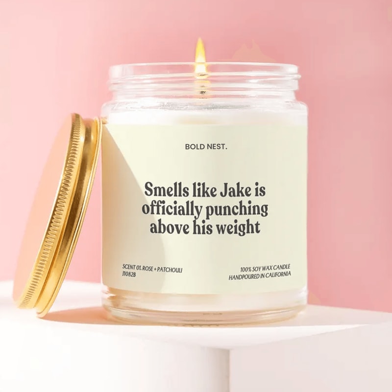 Funny Engagement Candle Custom Name Personalized Off The Market Groom Gift Just Engaged Lucky Groom 0