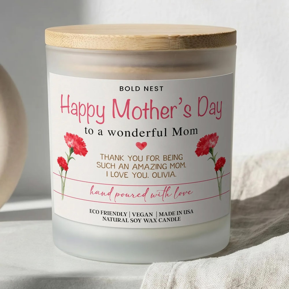 Personalized Mom Birthday Candle Gift For Mothers Day 2026 Custom Scented Keepsake For Mom 0