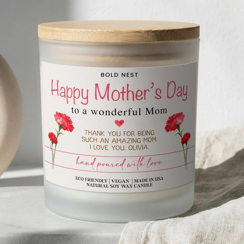 Personalized Mom Birthday Candle Gift For Mothers Day 2026 Custom Scented Keepsake For Mom 0