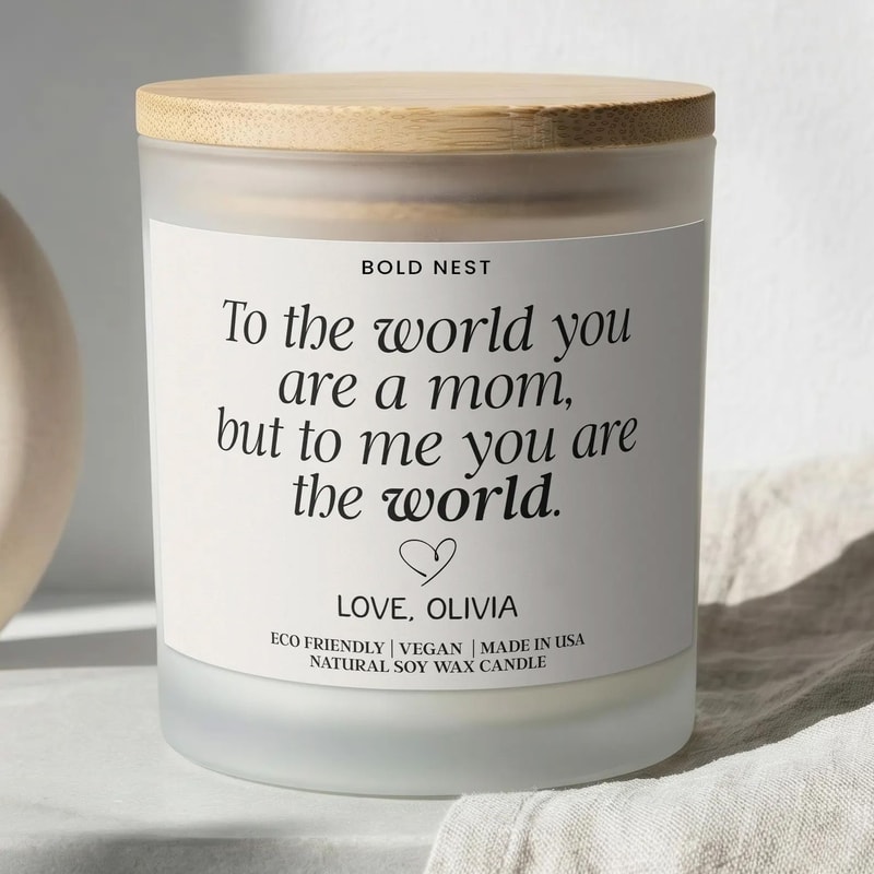 Personalized Mom Birthday Candle Custom Quote Gift For Mom Mothers Day Candle 0