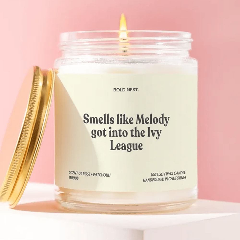 Ivy League Acceptance Candle Personalized College Acceptance Gift Congrats College Candle 0