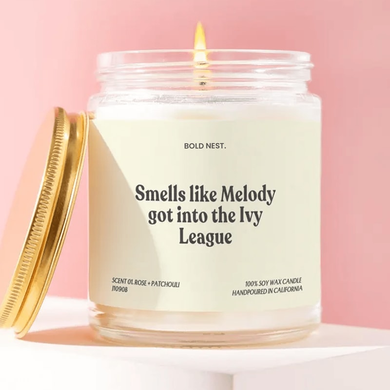 Ivy League Acceptance Candle Personalized College Acceptance Gift Congrats College Candle 0