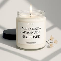 badass nurse practitioner gift candle for np graduation funny nursing gift