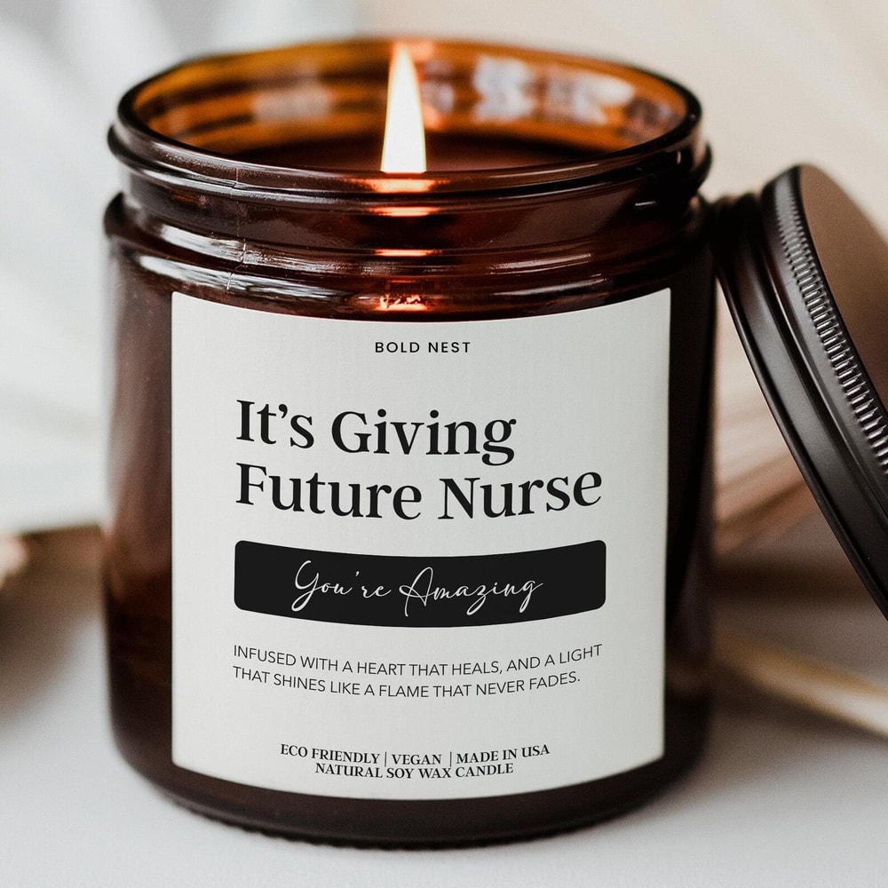 Future Nurse Candle Gift For Nursing School Graduation DNP Congratulations 0
