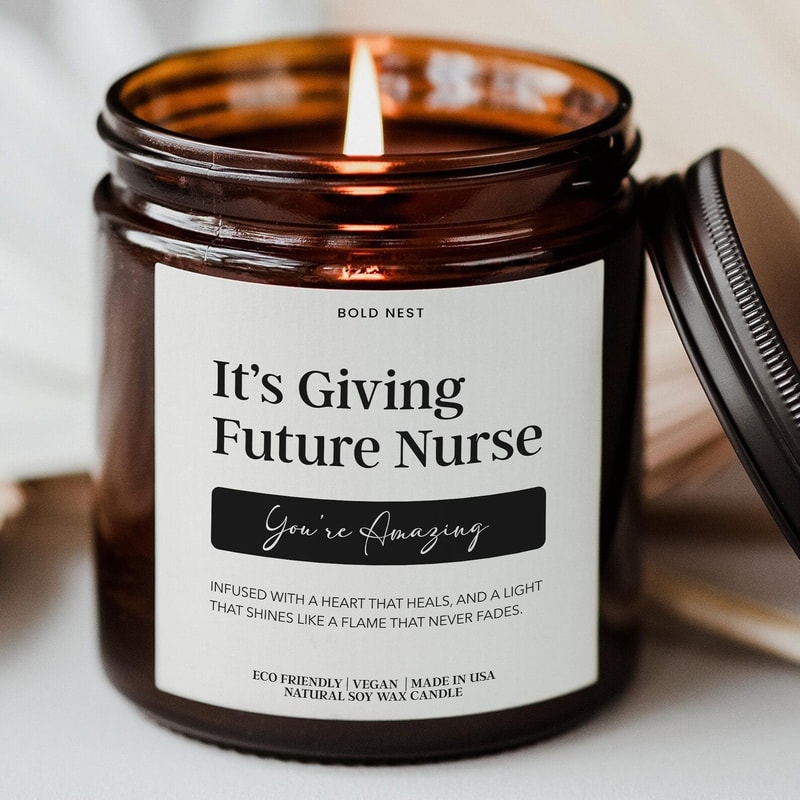Future Nurse Candle Gift For Nursing School Graduation DNP Congratulations 0