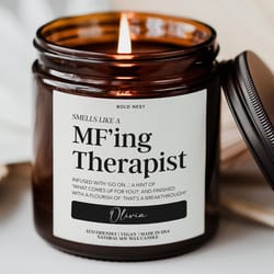 funny therapist gift candle smells like graduation gift for psychologist & counselor