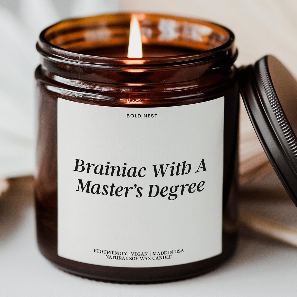 Brainiac Masters Degree Graduation Candle Funny Personalized Class Of 2026 Gift 0