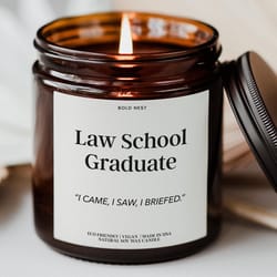 future lawyer to be gift law school survivor funny graduation candle keepsake