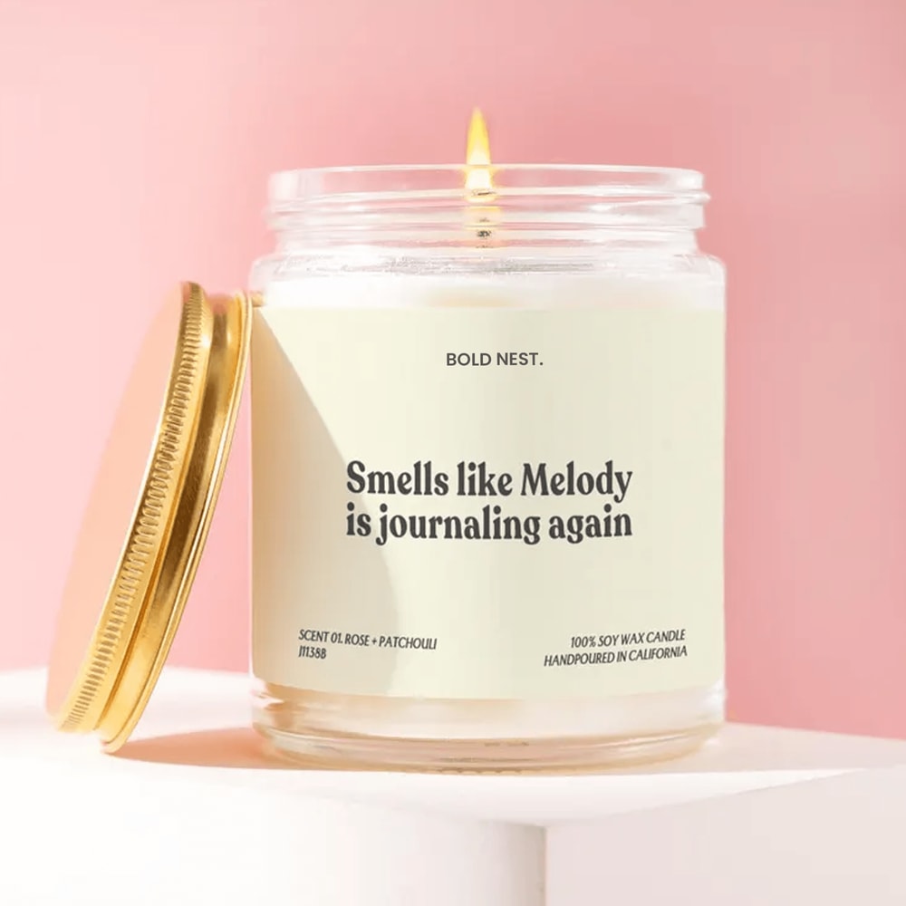 Journaling Candle Custom Name Personalized Journaling Lover Writer Gift Journal Fan Notebook Gift F 0