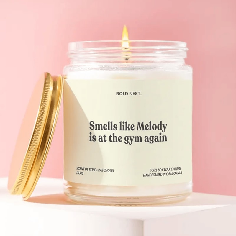 Funny Gym Candle Gift Workout Humor Candle Fitness Lover Gift Personalized Name Candle Gym Motivati 1