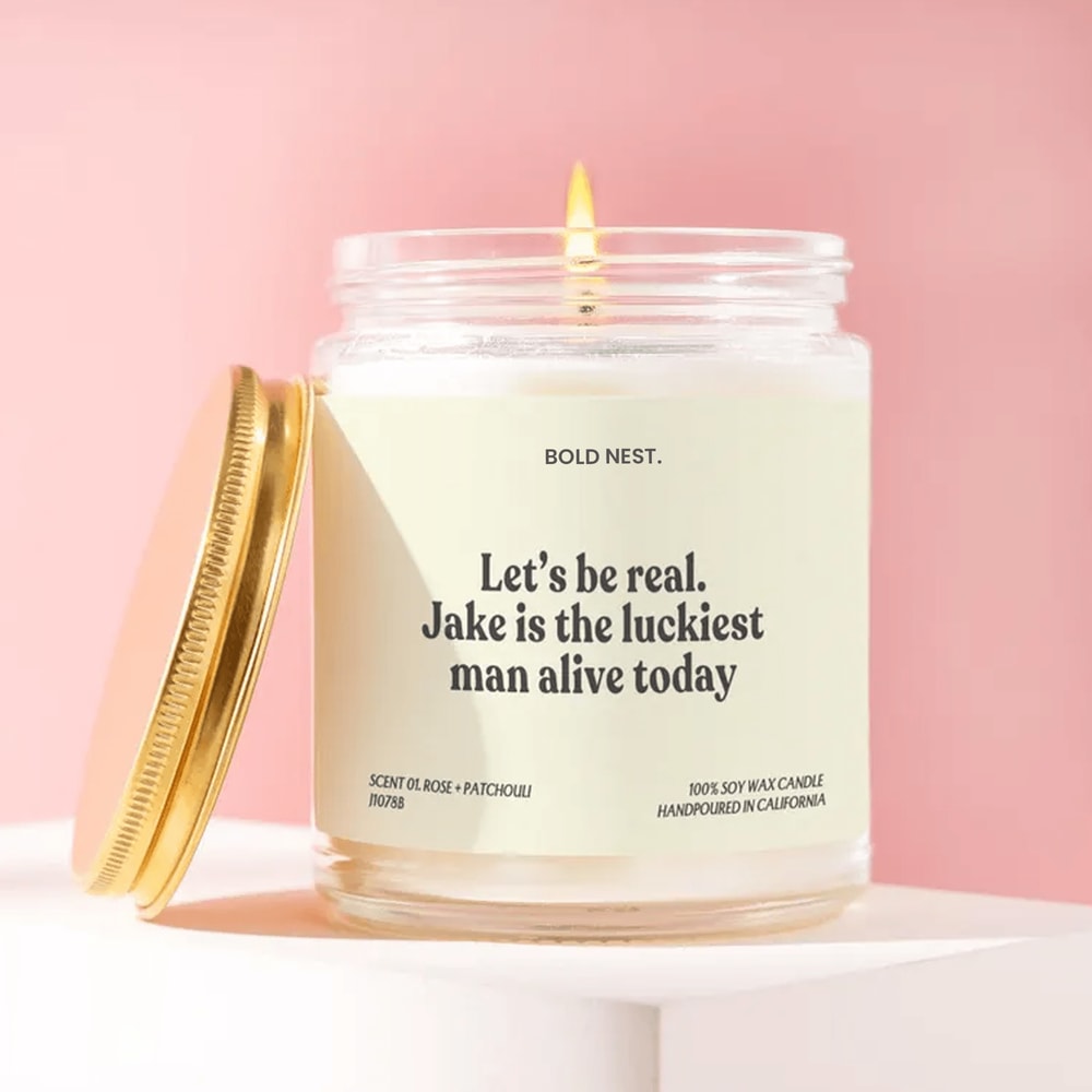 Funny Boyfriend Gift Candle Personalized Name Girlfriend Gift Romantic Humor Candle Anniversary Gif 0