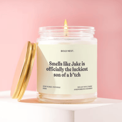 funny lucky boyfriend candle gift personalized name sarcastic humor candle for him adult joke gift decor
