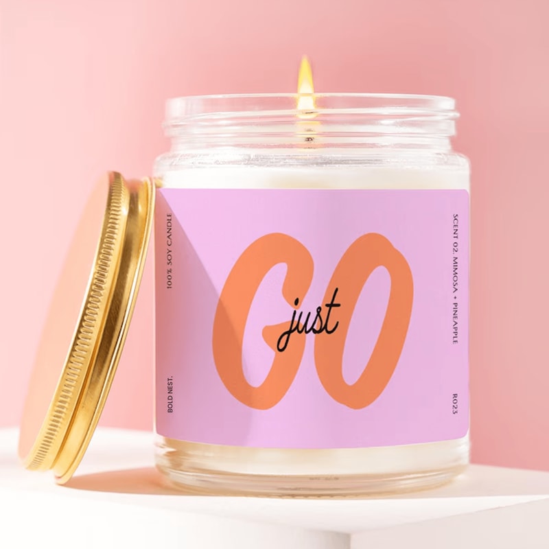 Just Go Candle Motivational Gift Funny Aesthetic Candle Inspirational Gift For Her Minimalist Decor 0