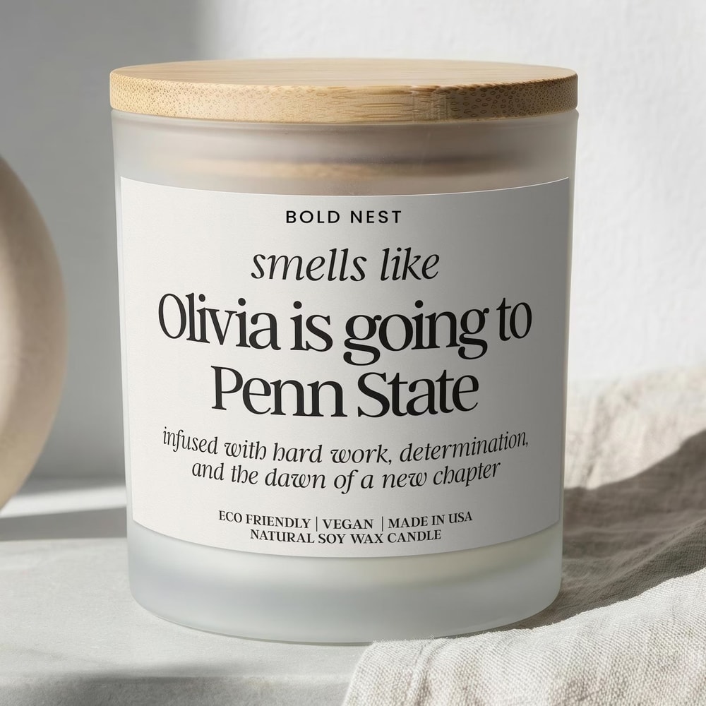 Personalized College Acceptance Candle Custom High School Graduation Announcement Gift For New Col 0