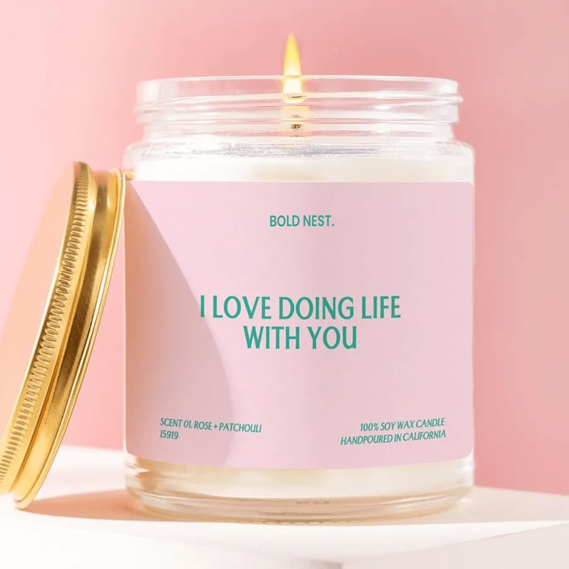 I Love Doing Life With You Candle Romantic Gift For Partner Anniversary Gift Cute Couple Gift Aesth 0
