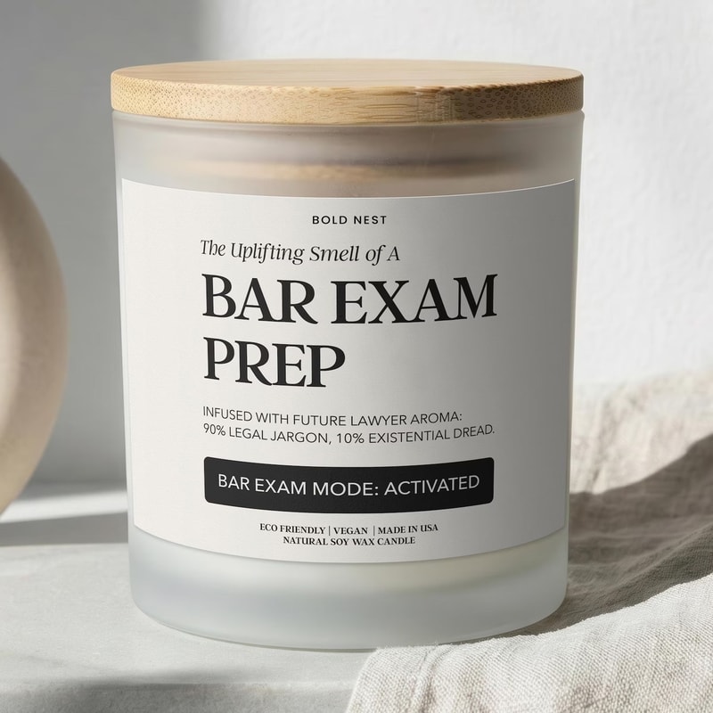 Bar Exam Prep Candle Funny Law School Graduation Gift For Future Lawyer Bar Study Care Package 0