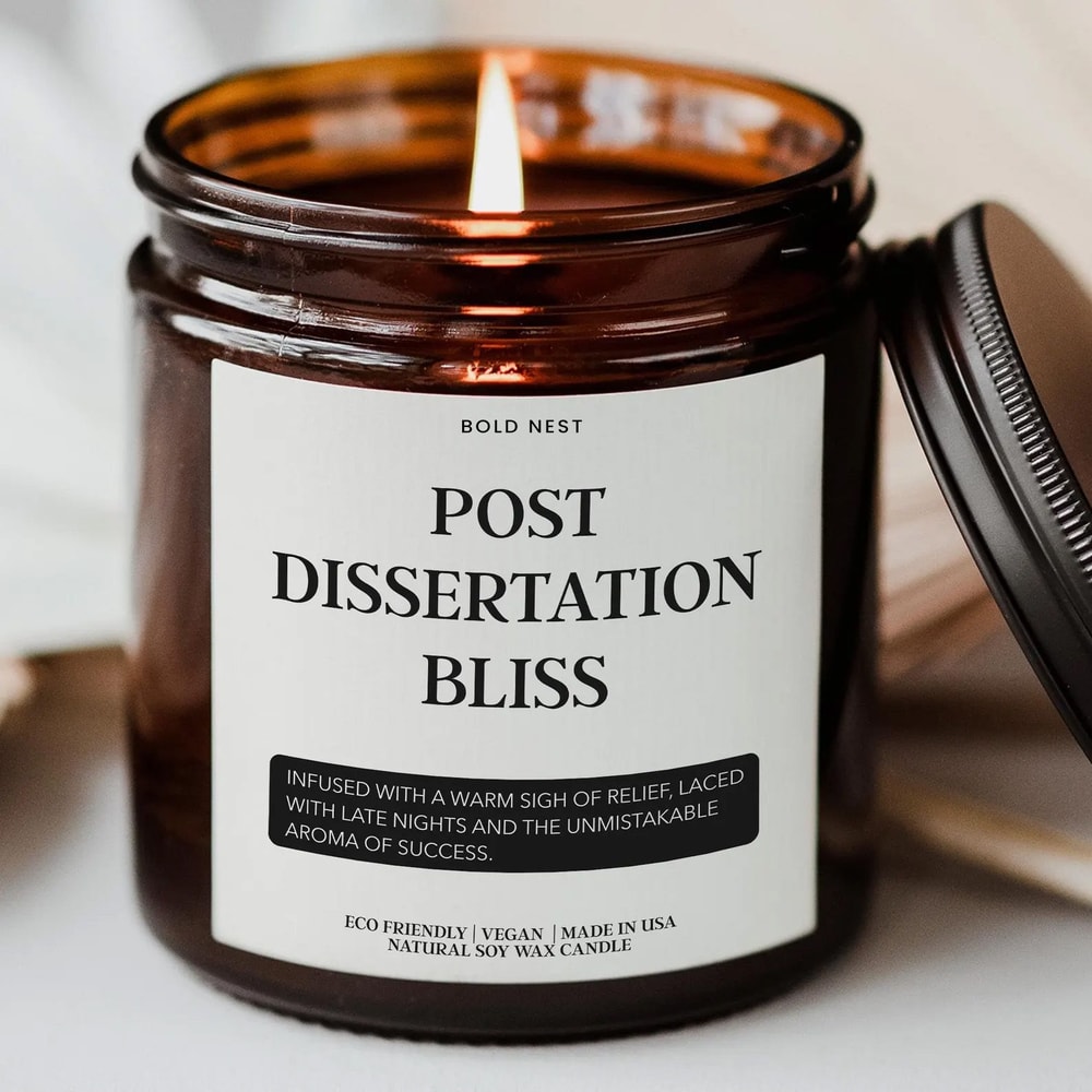 Custom PhD Graduation Candle Funny Doctoral Dissertation Gift For PhD Graduate Medical Thesis Com 0